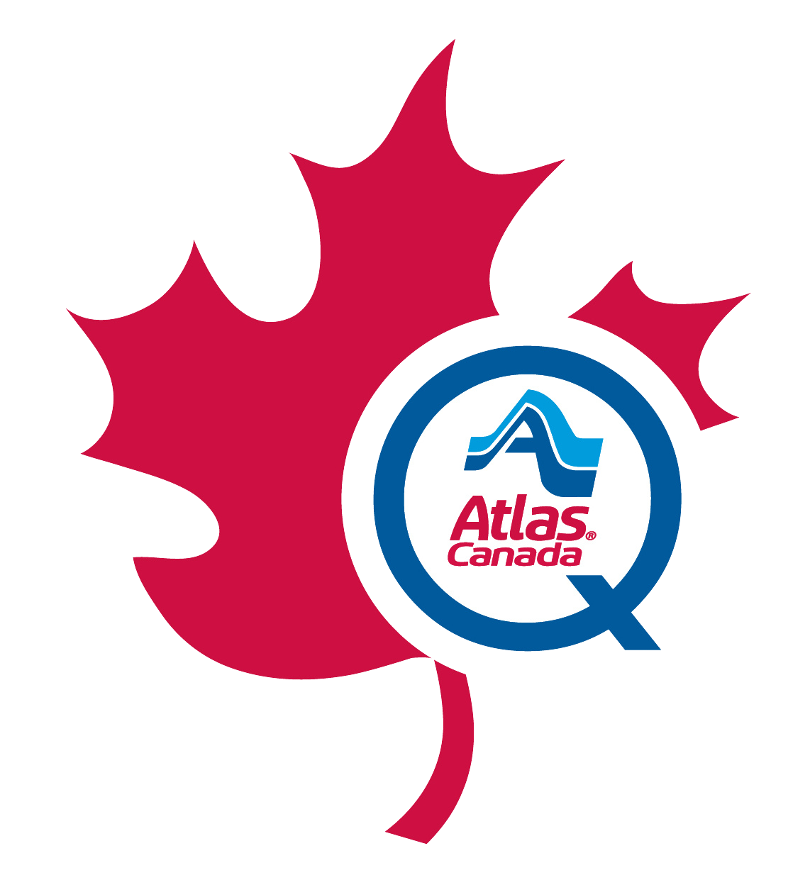 Le logo d'Atlas Canada représente une feuille d'érable stylisée, symbolisant l'identité et la géographie canadiennes.