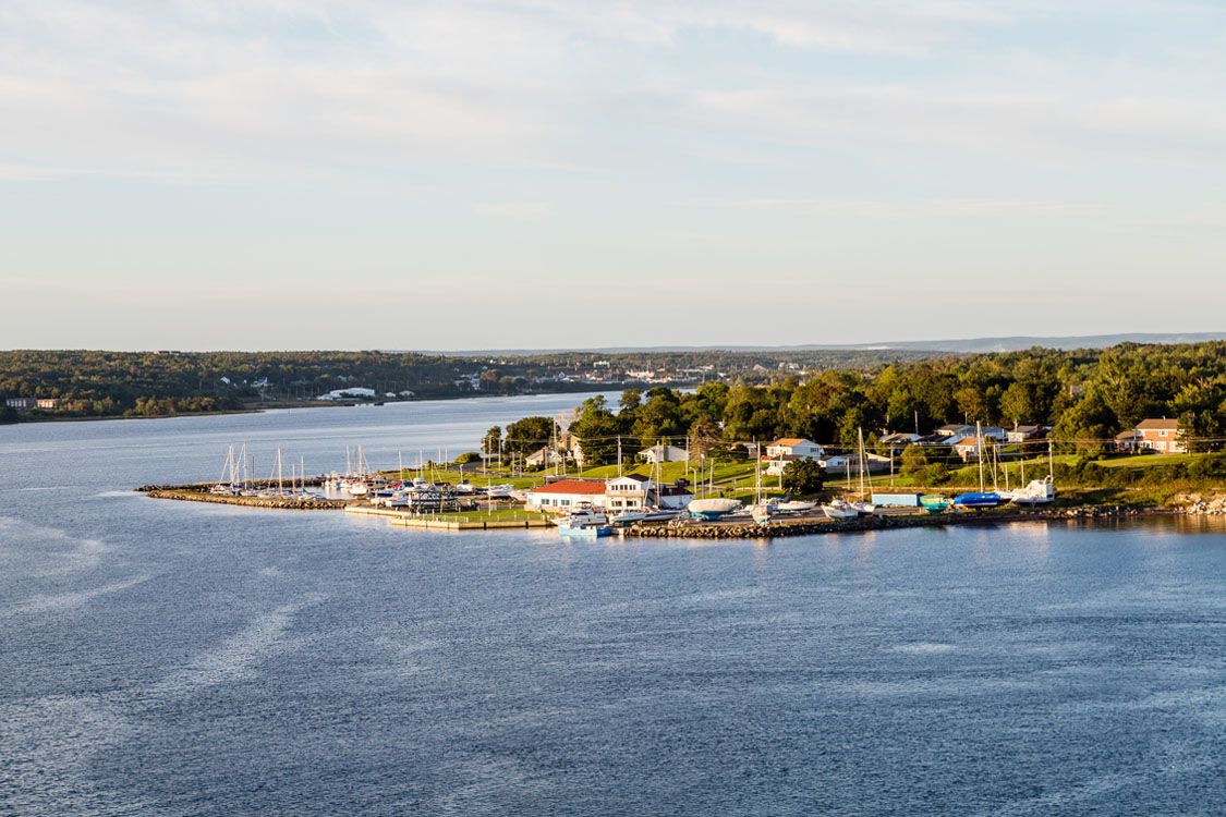 Marina de Sydney avec voiliers et maisons en bord de mer